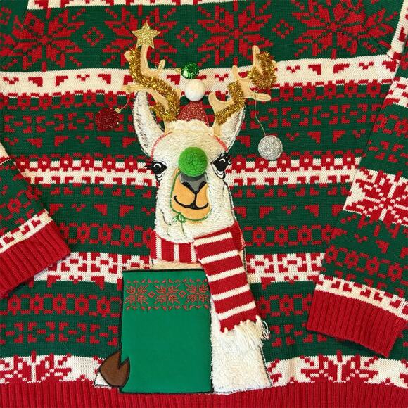 33 DEGREES | Llama Christmas Holiday Sweater Unisex XXL - Picture 2 of 6